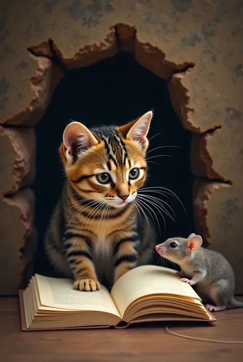 One day, a cat decided that today she would catch a mouse no matter what. Showing off her cunning, she placed a book near the mouses hole and hid behind it.

The mouse saw the book and, astonished, said,
"A book? And right next to my hole? This must be a b...