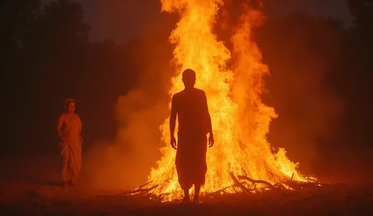 Prompt (English):
"It is believed that fire prepares the soul for either ascension to heaven or rebirth. Explore the symbolic role of fire in Hindu rituals and its connection to the souls journey after death."
