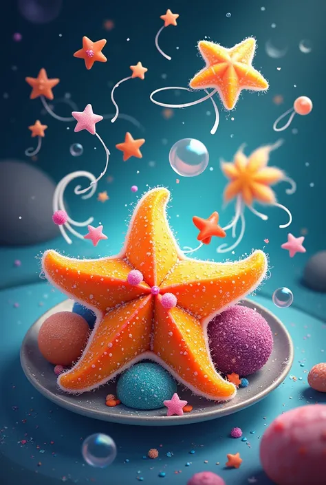 Draw a little picture of the food. The name of the menu is Bean Star. The main ingredients are starfish, jellyfish, shellfish.