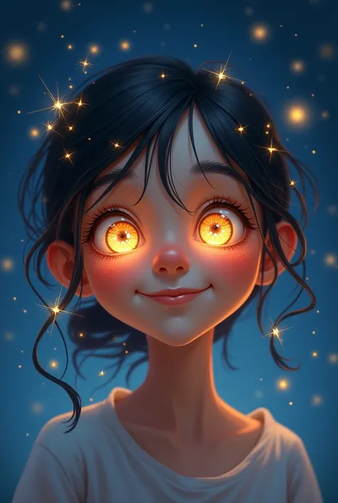 SMILING PERSON WITH STARRY EYES