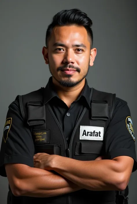  Arafat man wearing a black shirt and safety vest with his arms crossed, Joel Torres, James Zapata, Christian Orrillo, David Villegas, andrew gonzales, punishment, profile picture, andres rios, alex yanés, Security agent,  professional profile photo , bria...