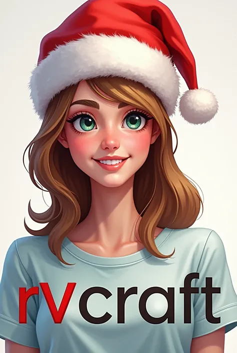 Create an image to put me in profile that says RVCRAFT and has a Christmas hat