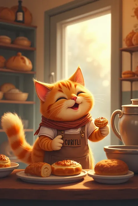 The cat, a cheerful and hardworking baker, opens the bakery early, yawning as it turns on the lights.

Prompt: A cozy bakery at dawn with a golden Scottish Fold cat wearing a cute apron, stretching and yawning as the bakery’s door creaks open.

A Regular C...