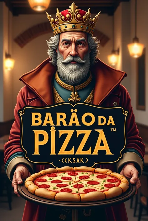  create the visual identity for a pizzeria with the name "Barão da Pizza " 
