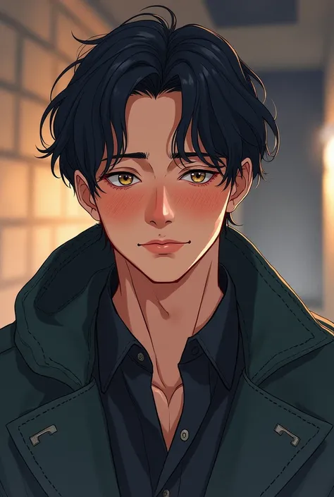  The model is a tan manhwa man, he is blushing and looking affectionate in stalker attire. {{{best quality}}}, {1man}, depth of field, {game cg},angular face, adult, watercolor on paper, {{{{{{2024 manhwa style}}}}}}, beautiful, sexy, {{{{perfect eyes}}}},...