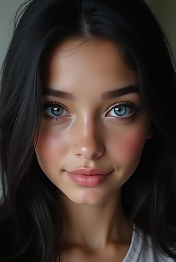  a beautiful girl honestly: Victoria secret model body, simetrical face, small straight nose, siren eyes, black long hair, dimples and full lips. I had haterochromia, where my left eye was dark blue and my right - light blue, almost white whit some green