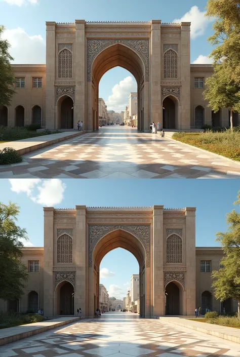 Build me different types of entrances, for example, from the public entrance building of the settlement and the entrance of the liberated high-rise building according to the culture of Mazar-e Sharif