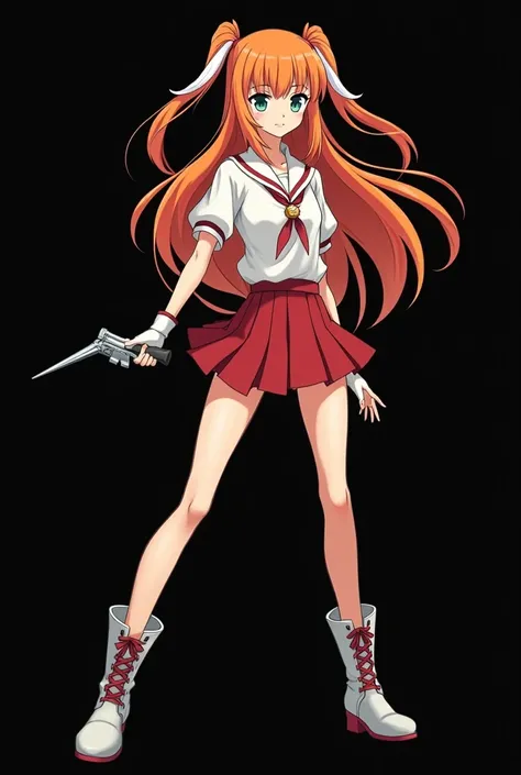 Female character created by Tatsuya Endo and designed by the TOHO 2D studio, a young girl with a slender and beautiful appearance, fair skin with full body, long fiery orange hair and very smooth with two highlighted white locks that descend through the fr...