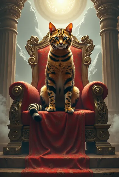 Bengal cat as king of the world 