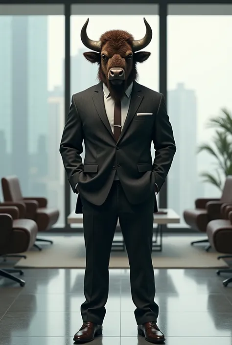 Animal bison but corporate mode 