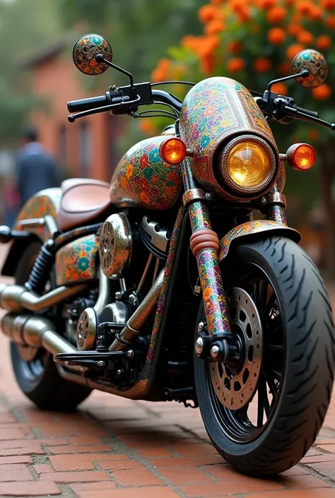 Custom day of the dead motorcycle 