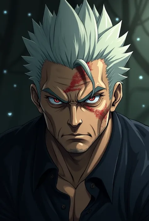 A mature face. With the features of the anime Jujutsu Kaisen