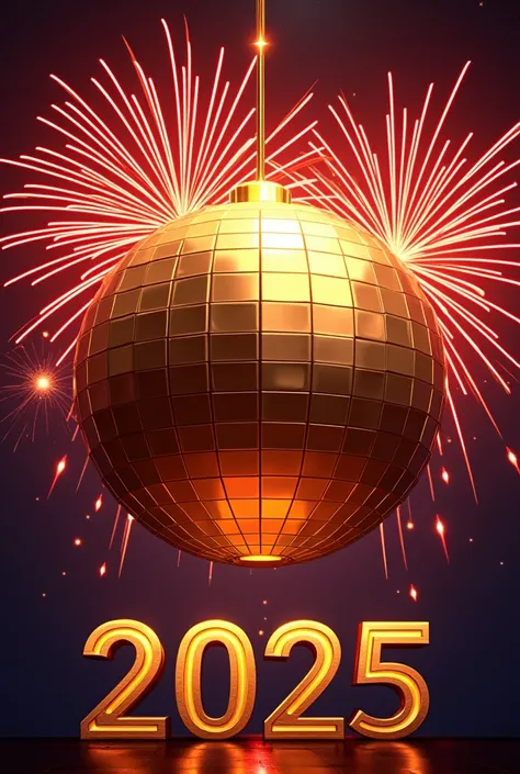 Generate poster for New Years Eve 2025 with red and gold colors