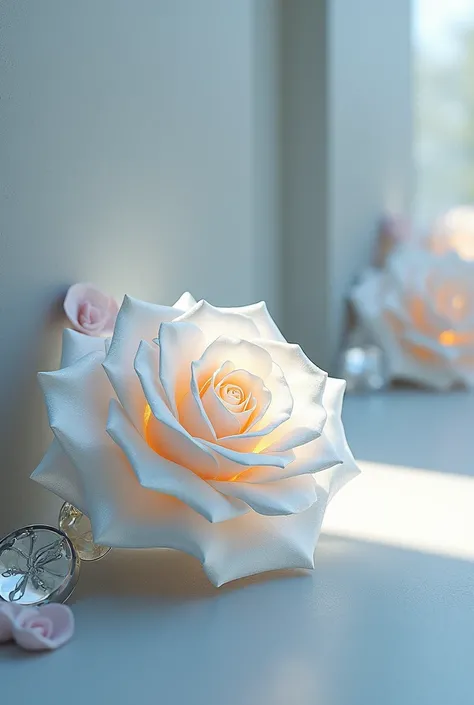 Create a minimalist garden with crystal roses.