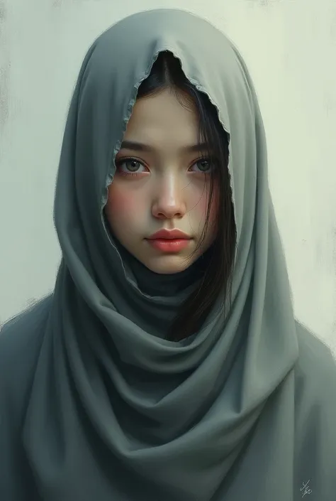 Hidden face of hijabi girl 