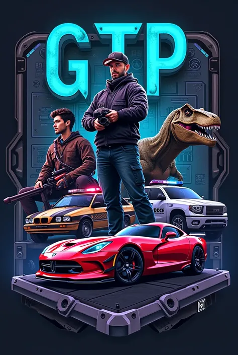 Round clan logo
gamer
Mechanic art
Schriftzug GTP
Dodge Viper dinosaur and police car