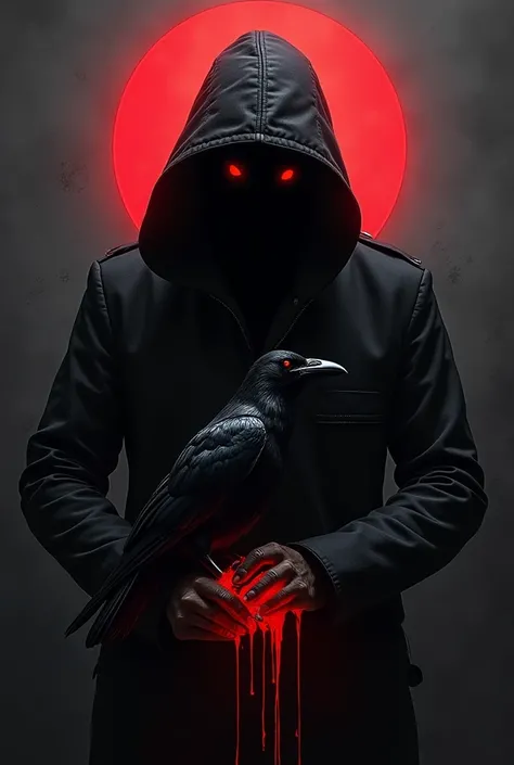 Create logo for guild named « VOID ». Make it dark and terrifying.
Create in the background a mysterious person hiding. 
Add more red grey and black colors. Add also a crow with red eyes.
puts more depth into the police.
Adds an unhealthy, manipulative edg...