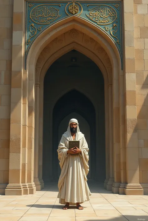 Imam Bukhari Tomb in Bukhara In prophet moses wear a white dress and  shawl and hold a book