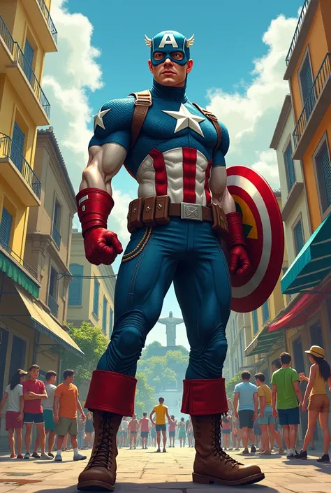 Captain America from Brazil, if it were from Rio de Janeiro, of excellent quality 