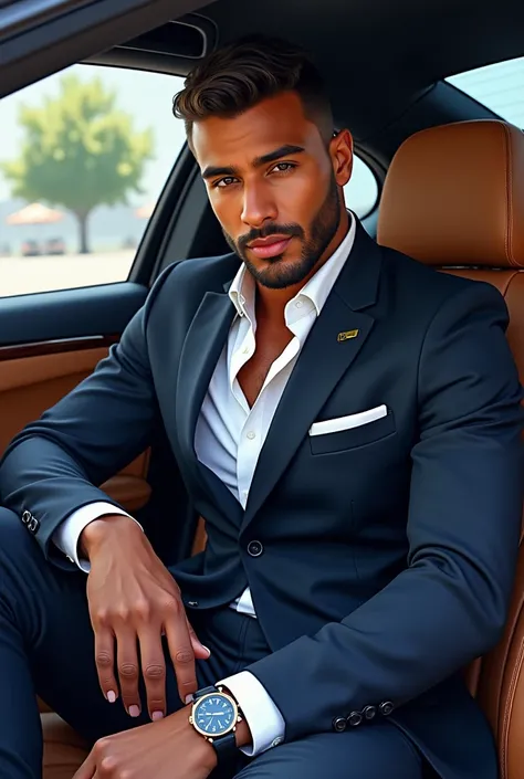 Beautiful man Sozi by Emmanuel Macro in his car