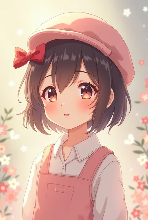 Cute anime girl with hat