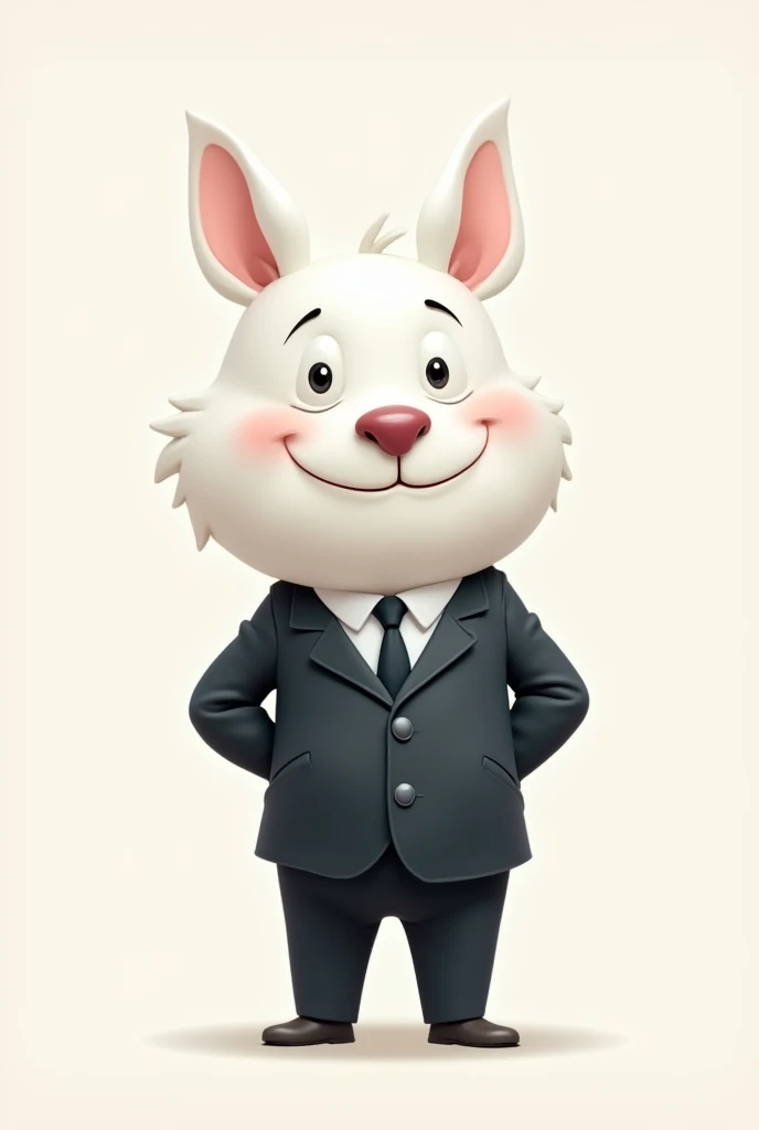 Cartoon white cartoon character in a suit 