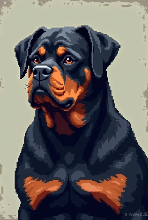 rottweiler in pixel