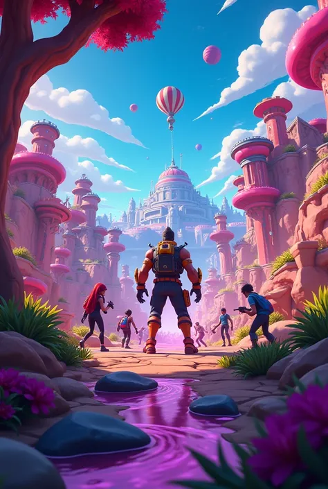 Highly saturated image of Fortnite 