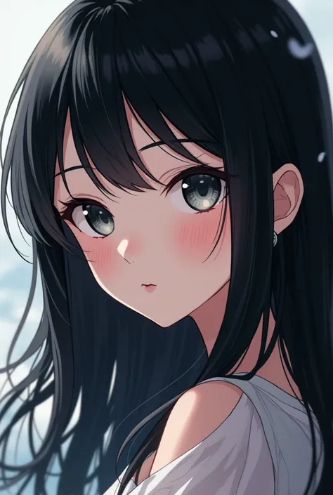 anime girl with black hair 