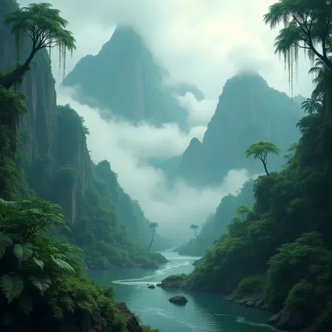 tropical fog rainforest mountains