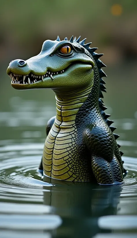 
 there is a man in a body of water with a crocodiles head, inspired by Dino Valls , crocodilo Loki,  anthropomorphic alligator, highly Arte digital realista,  very Digital art half alligator shark half ultra Realistic digital art, Reptilian warrior O , hy...