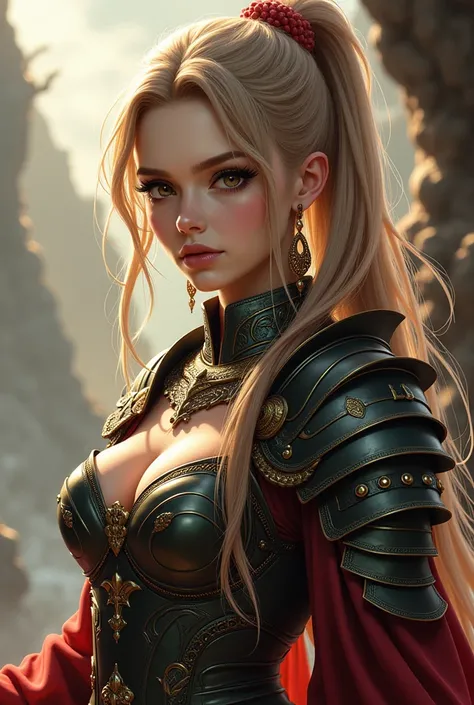  Image of a female gentleman in anime style, anthropoid dragon art,  Dragon-inspired armor , Dragon armor that reads ANGELA detailed,  realistic ,  dragon-like armor ,  epic fantasy art style ,  dragon scale armor , The portrait of the dragon girl ,  epic ...