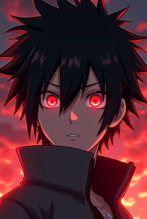 a cartoon image of a boy with red eyes and black hair, itatchi uchiha, epic anime style, fully red eyes no pupils, in anime style, anime style character, anime style 4 k, in an anime style, high quality anime artstyle, anime art style, anime moe artstyle, ...