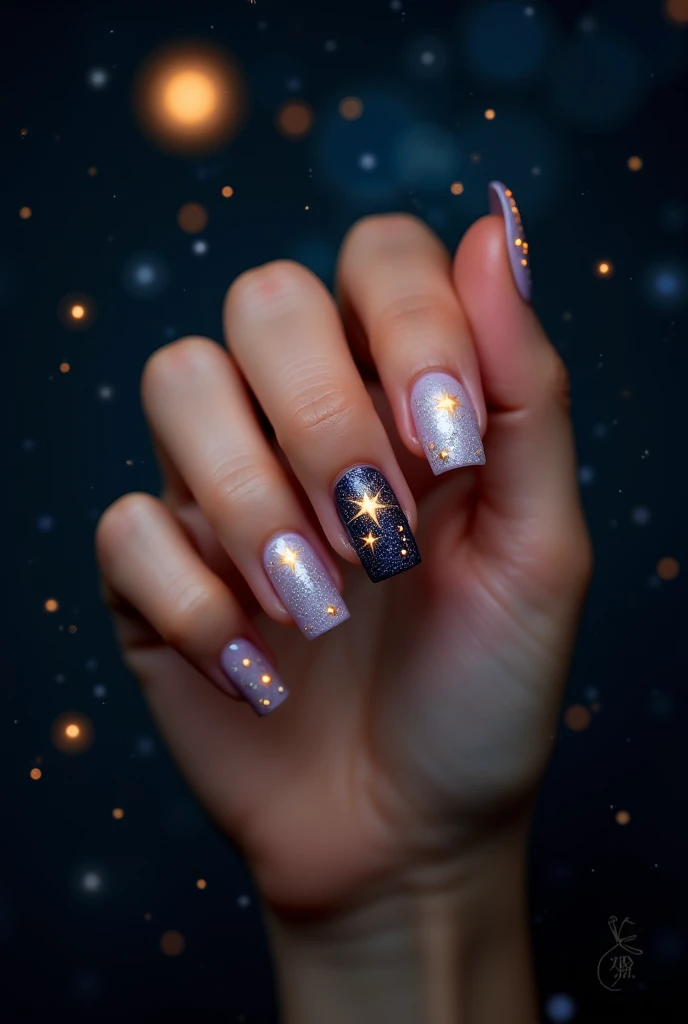 Do this same photo but make the stars on all of the nails