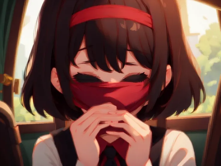 masterpiece,best quality,1girl,looking through blindfold