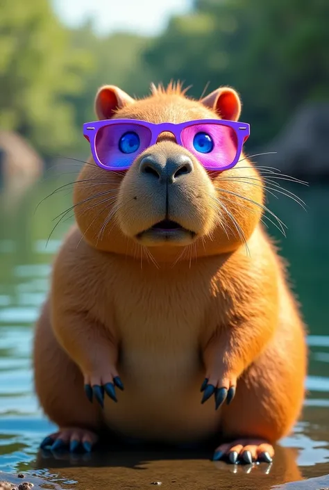 A capybara with funkeiro glasses