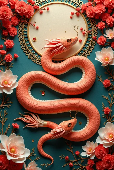 Chinese Year of the Snake decoupage