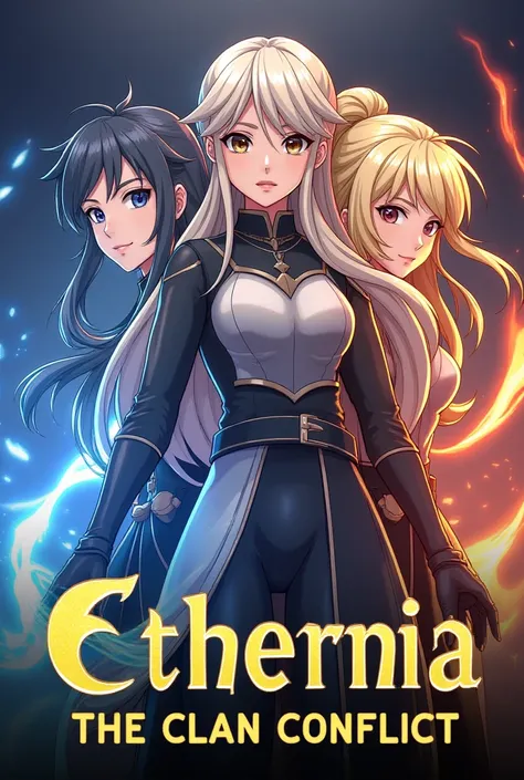 Title: "Ethernia:  The Clan Conflict "

Main Characters:

1.  Aria Blaze - A young woman with the super power of manipulating the elements ,  she has the power to control fire , water,  Earth and Air ,  being the leader of the heroes .
2.  Raiden Storm - A...