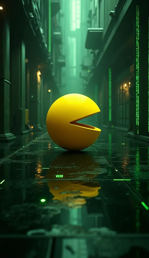 The pac-man character in the old game, it was in the matrix