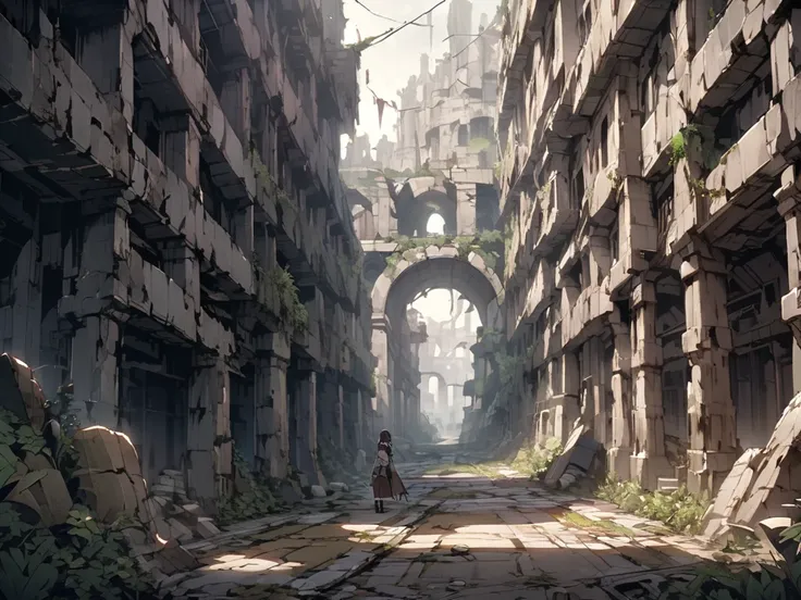  fantasy、A huge maze of ruins covered by walls