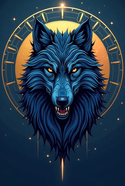 The DJ logo for dj called samulv  incorporate wolf fangs, runes, or the silhouette of a wolf, combined with techno-futuristic elements like sharp, angular lines or metallic textures.
Blue and gold aesthetic with nordic influences 