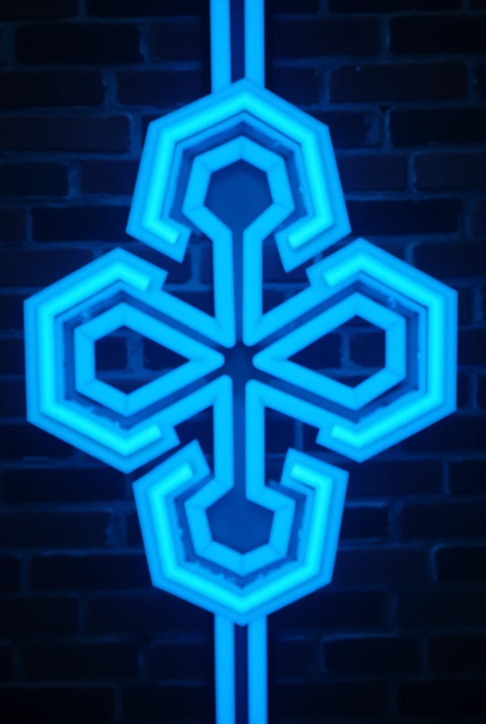 a close up of a neon glazingblue and white logo with a key, matoko shinkai, imperial symbol, terran trade authority, historical image, logo without text, ancient symbol behind it, insibidi symbols, business logo, saitama prefecture, symbol, scp foundation,...