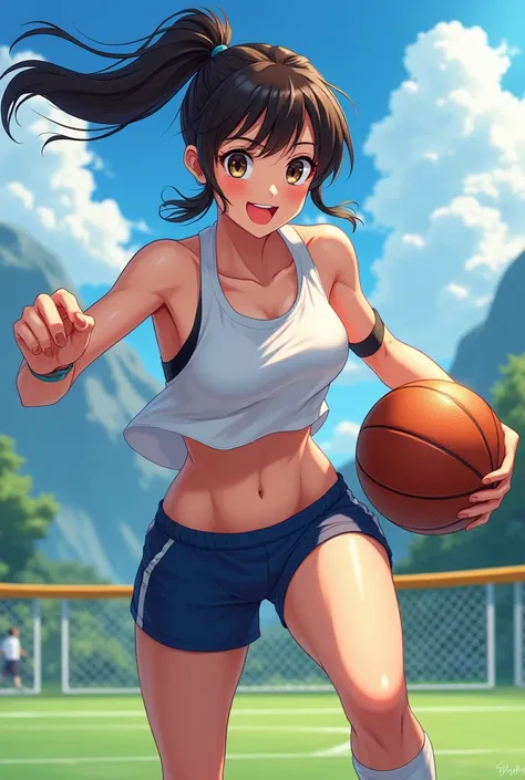 Make me a sporty anime girl