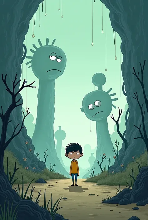 CARTOON ENVIRONMENT DEPICTING DEPRESSION