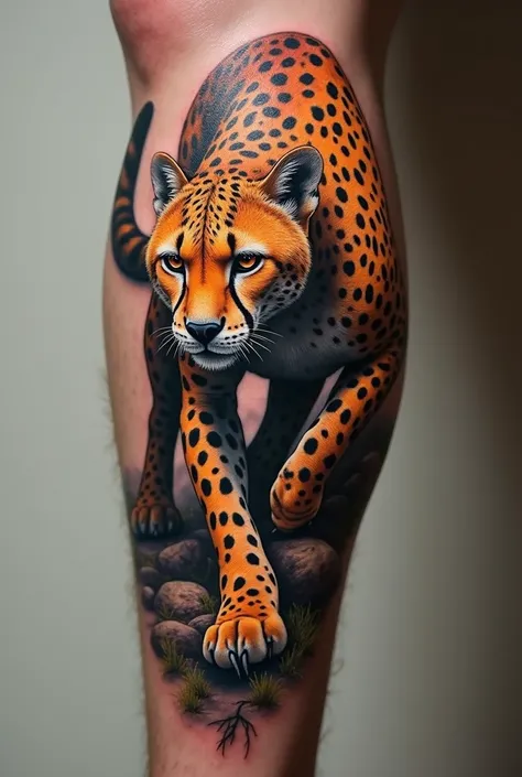 Get a cheetah tattoo on your leg