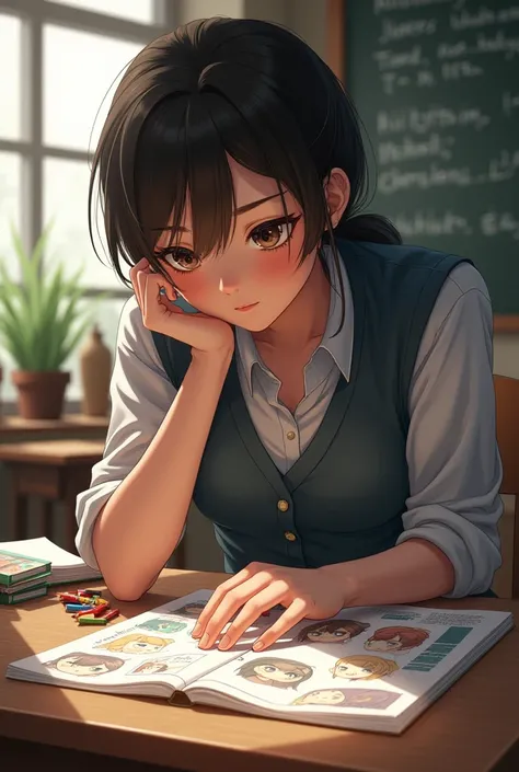 Teacher ki is studying the class image