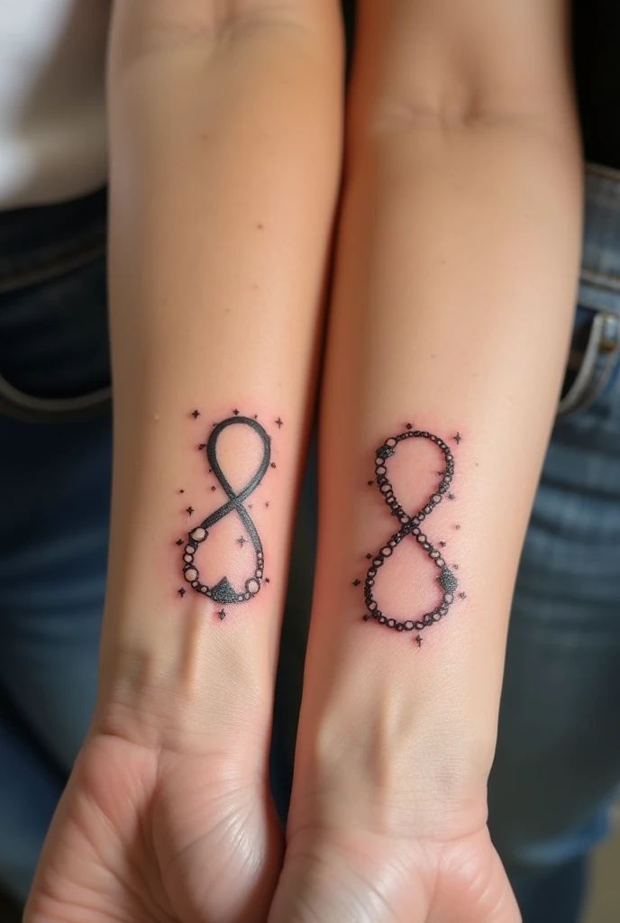 4 matching infinity tattoo designs for four people