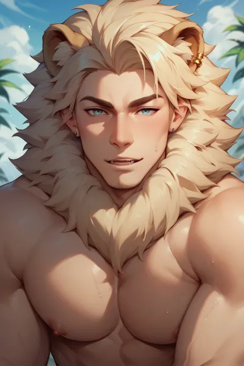 Boy with lion ears