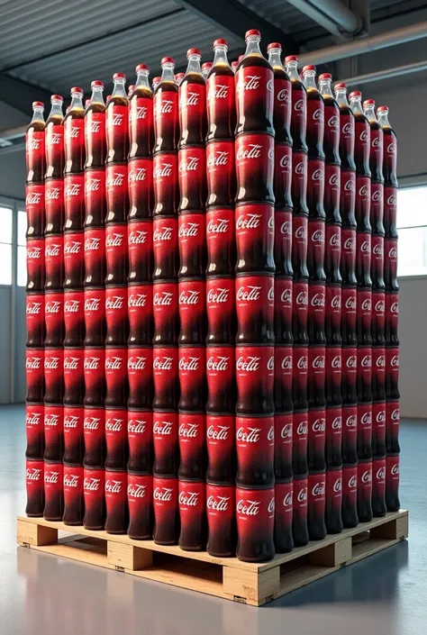 Coca Cola pallet measuring 3 liters ,  80 pieces wide by 40 pieces high 