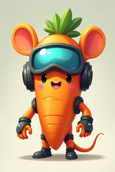 cartoon carrot with a helmet and goggles on, concept art inspired by Choi Buk, reddit contest winner, conceptual art, friendly carrot cyborg, character art of maple story, among us character, rabbt_character, maplestory mouse, carrot, telegram sticker, oct...